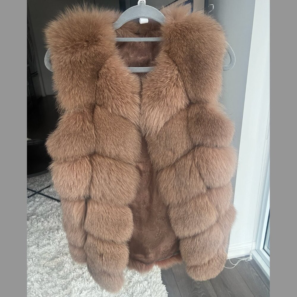 Fox Fur Brown Vest Small